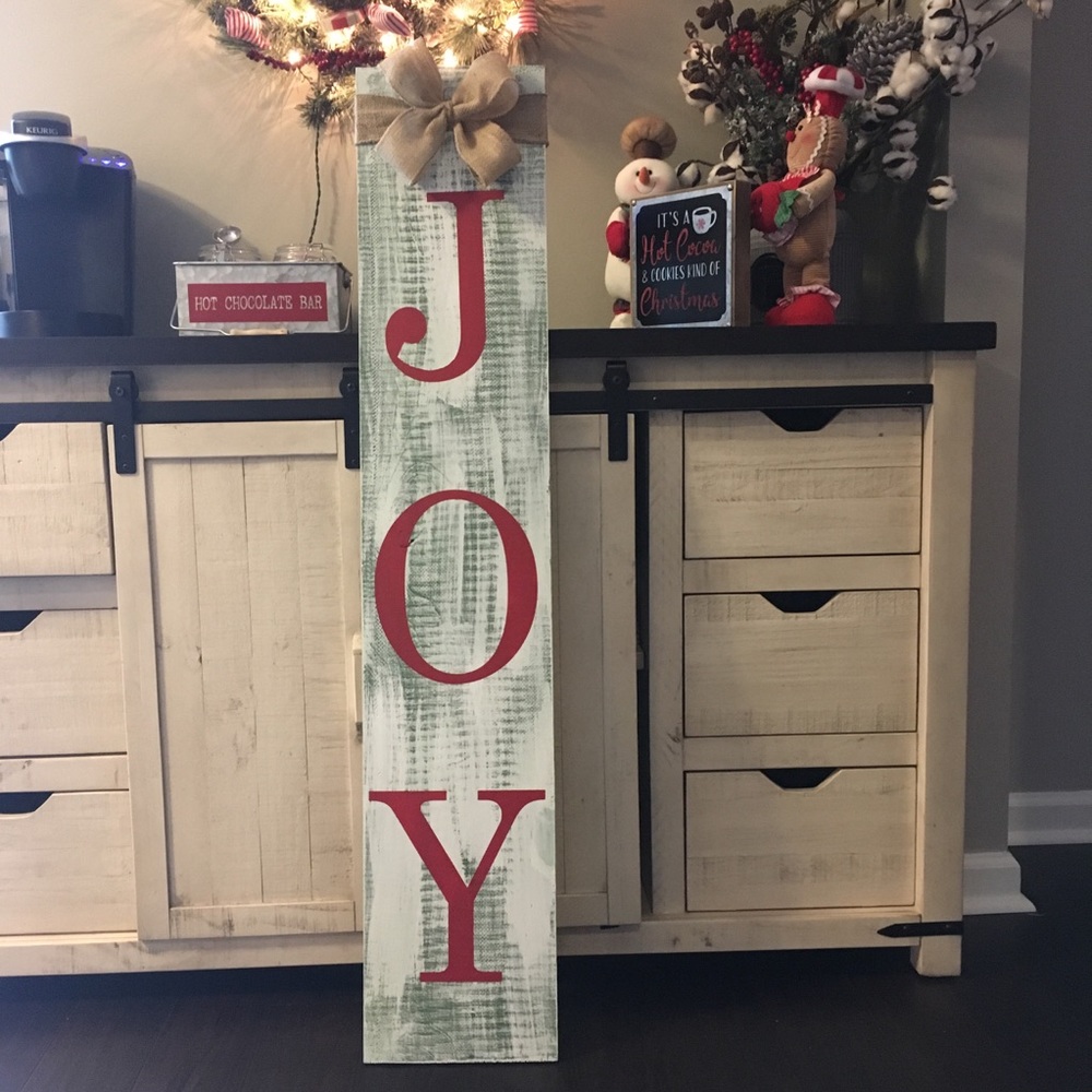 Joy Christmas Sign Wooden 4ft